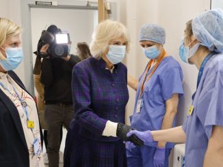 The Duchess of Cornwall meets members of staff during her visit to Paddington Haven, a sexual assault referral centre in West London