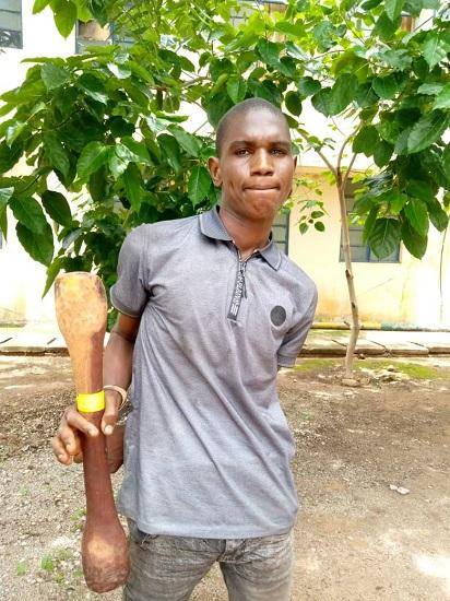 Police parades 300-level FUDMA student who killed his stepmother with a pestle (photo)