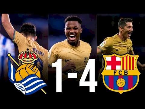[Video] Real Sociedad 1 – 4 Barcelona (Aug-21-2022) LaLiga Santander Highlights | Mp4 Download